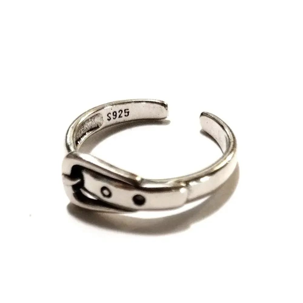 925 Sterling Silver Buckle Ring Belt Halloween Witch Leprechaun Thanksgiving